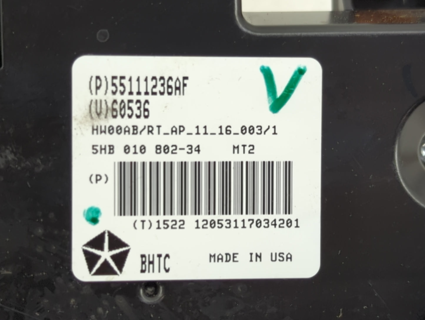2011-2016 Chrysler Town & Country Climate Control Module Temperature AC/Heater Replacement P/N:55111236AF 5HB010802-34 Fits