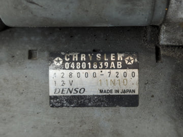 2012 Dodge Caravan Car Starter Motor Solenoid OEM P/N:428000-7200 04801839AB Fits OEM Used Auto Parts