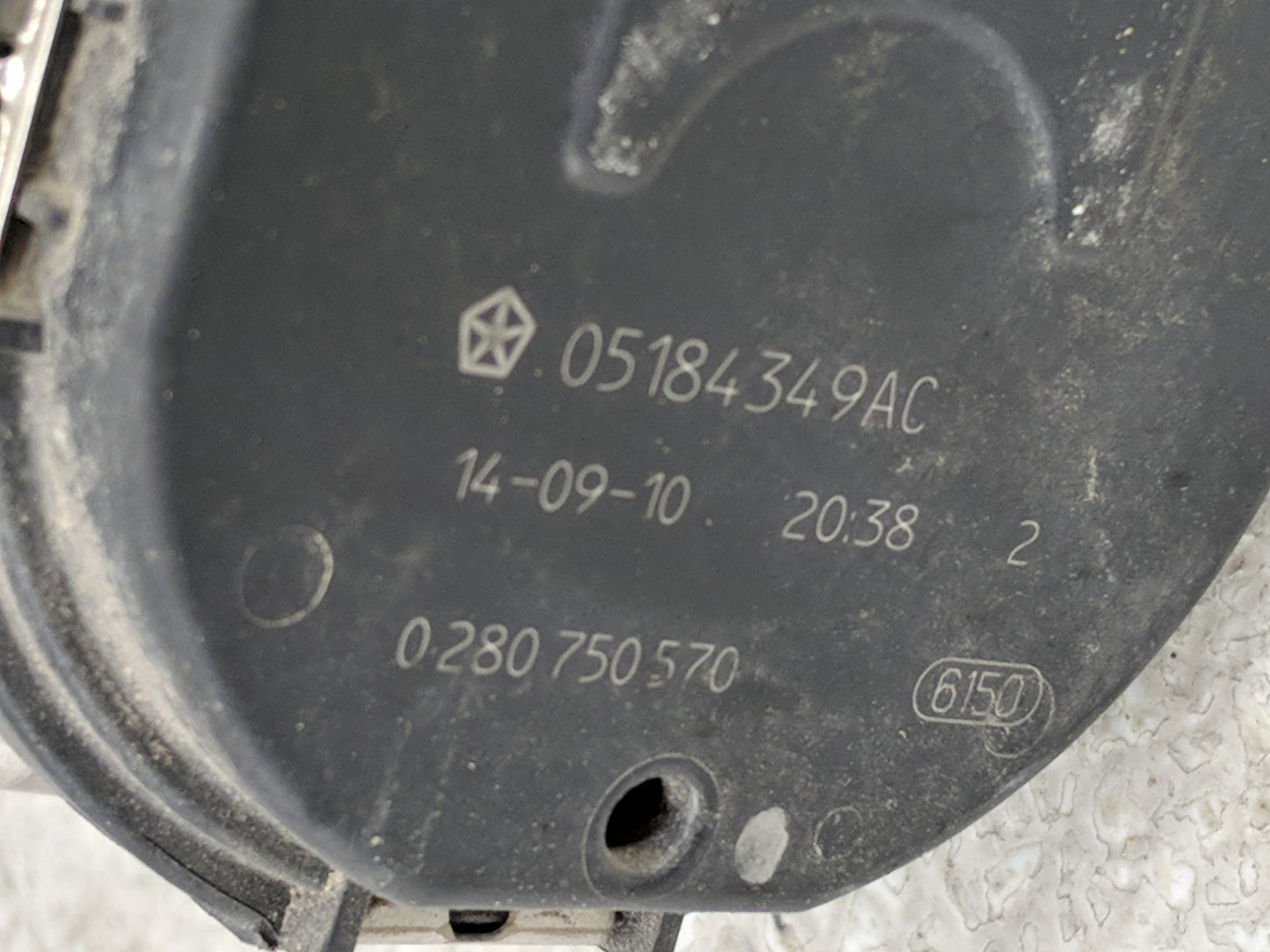 2011-2020 Dodge Grand Caravan Throttle Body P/N:0 280 750 770 05184349AE Fits OEM Used Auto Parts - Oemusedautoparts1.com