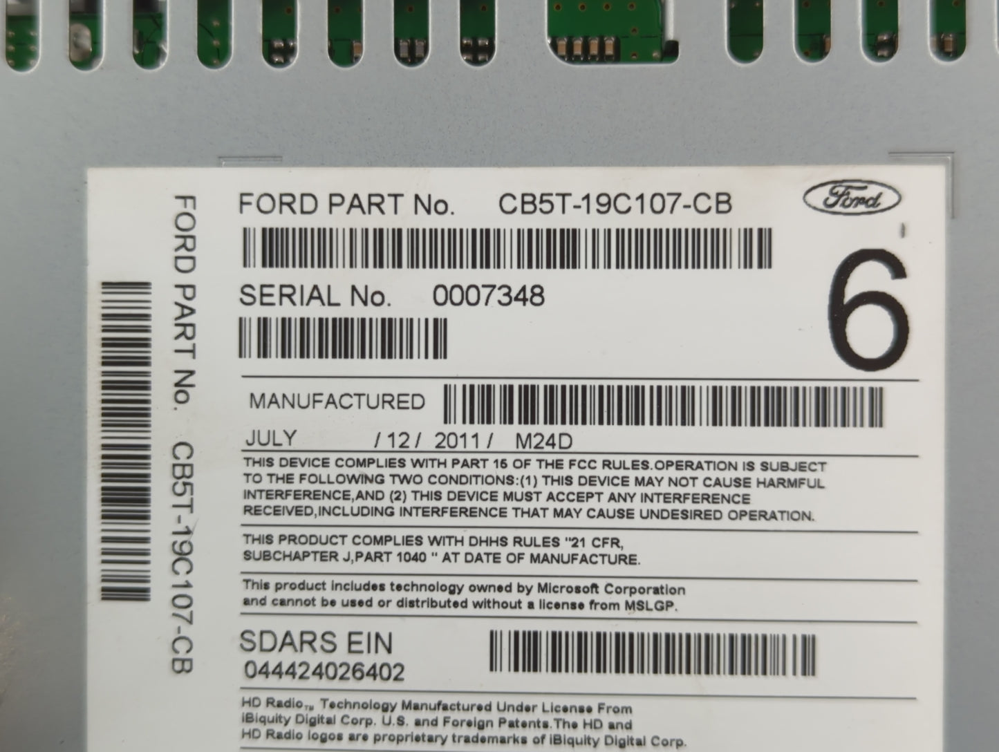 2012 Ford Explorer Am Fm Cd Player Radio Receiver - Oemusedautoparts1.com