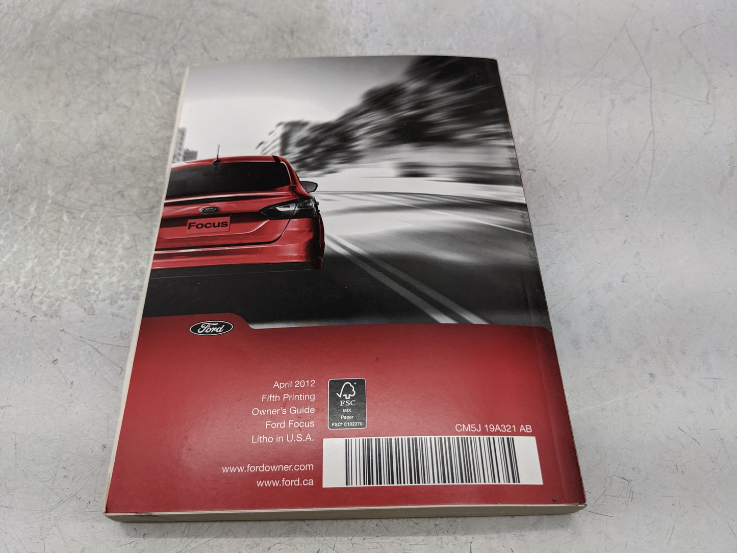2012 Ford Focus Owners Manual Book Guide P/N:CM5J 19A321 OEM Used Auto Parts - Oemusedautoparts1.com