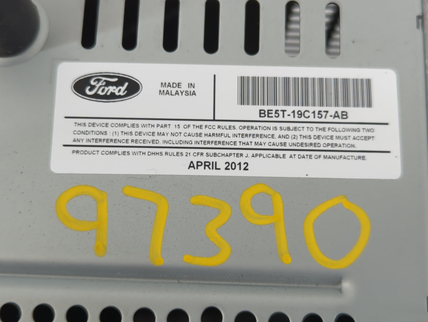 2010-2012 Ford Fusion Radio AM FM Cd Player Receiver Replacement P/N:BE5T-18D822-AB Fits Fits 2010 2011 2012 OEM Used Auto P