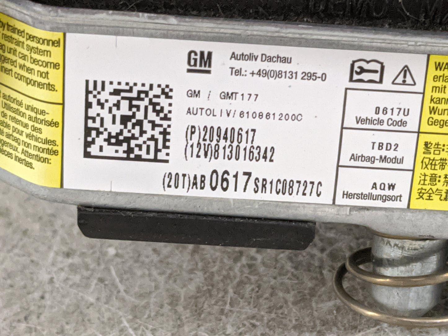 2010-2017 Gmc Terrain Air Bag Driver Left Steering Wheel Mounted 1477519 - Oemusedautoparts1.com