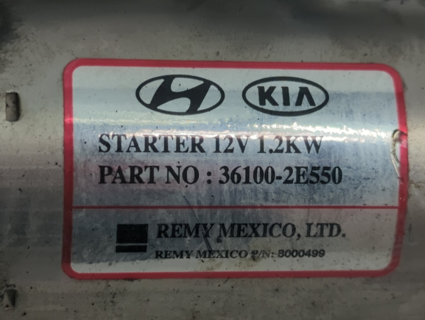 2007-2012 Hyundai Elantra Car Starter Motor Solenoid OEM P/N:36100-2E550 Fits Fits 2005 2006 2007 2008 2009 2010 2011 2012 O