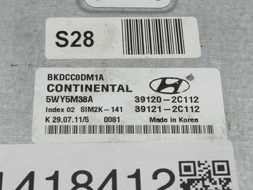 2009-2012 Hyundai Genesis PCM Engine Control Computer ECU ECM PCU OEM P/N:39121-2C110 39120-2C110 Fits Fits 2009 2010 2011 2012 OEM Used Auto Parts