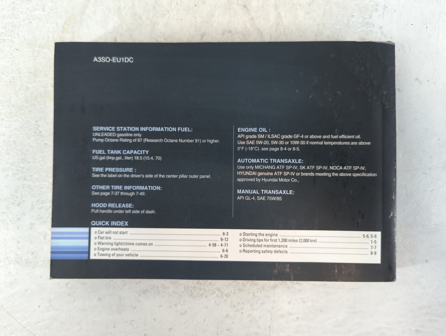 2012 Hyundai Sonata Owners Manual Book Guide P/N:A3SO-EU1DC OEM Used Auto Parts - Oemusedautoparts1.com