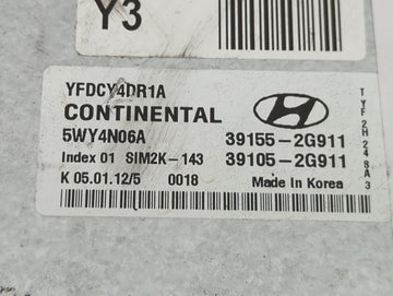 2011-2015 Hyundai Sonata PCM Engine Control Computer ECU ECM PCU OEM P/N:YFDCY4DR1A 5WY4N06A Fits Fits 2011 2012 2013 2014 2015 OEM Used Auto Parts