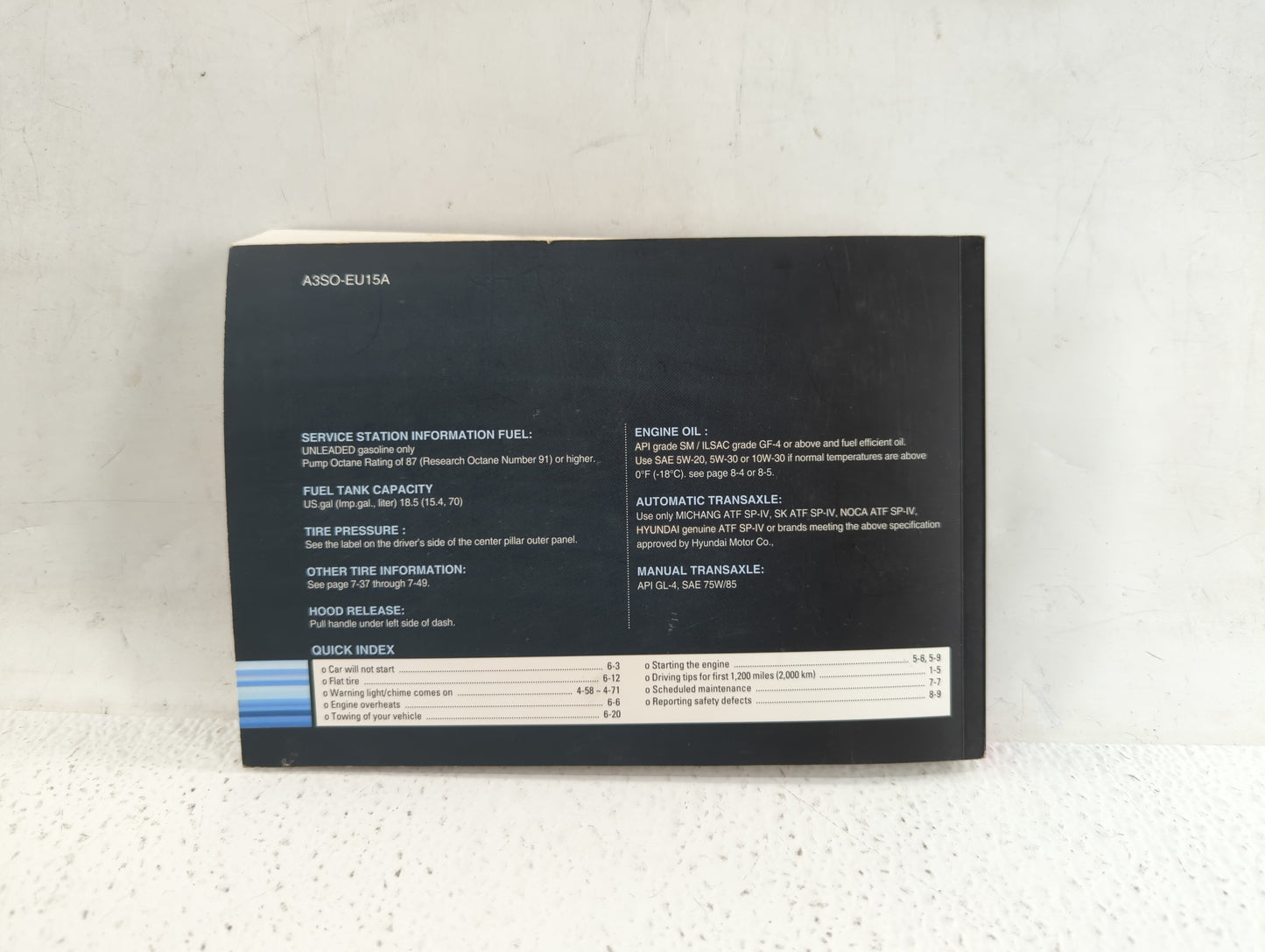 2012 Hyundai Sonata Owners Manual Book Guide P/N:A3SO-EU15A OEM Used Auto Parts - Oemusedautoparts1.com