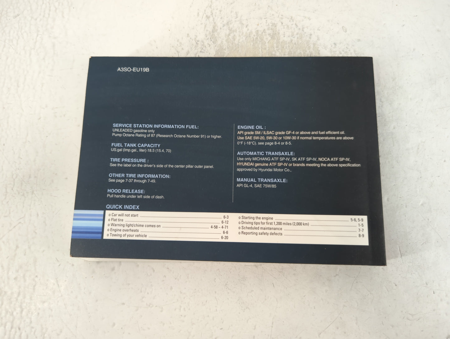2012 Hyundai Sonata Owners Manual Book Guide P/N:A3S0-EU19B OEM Used Auto Parts - Oemusedautoparts1.com