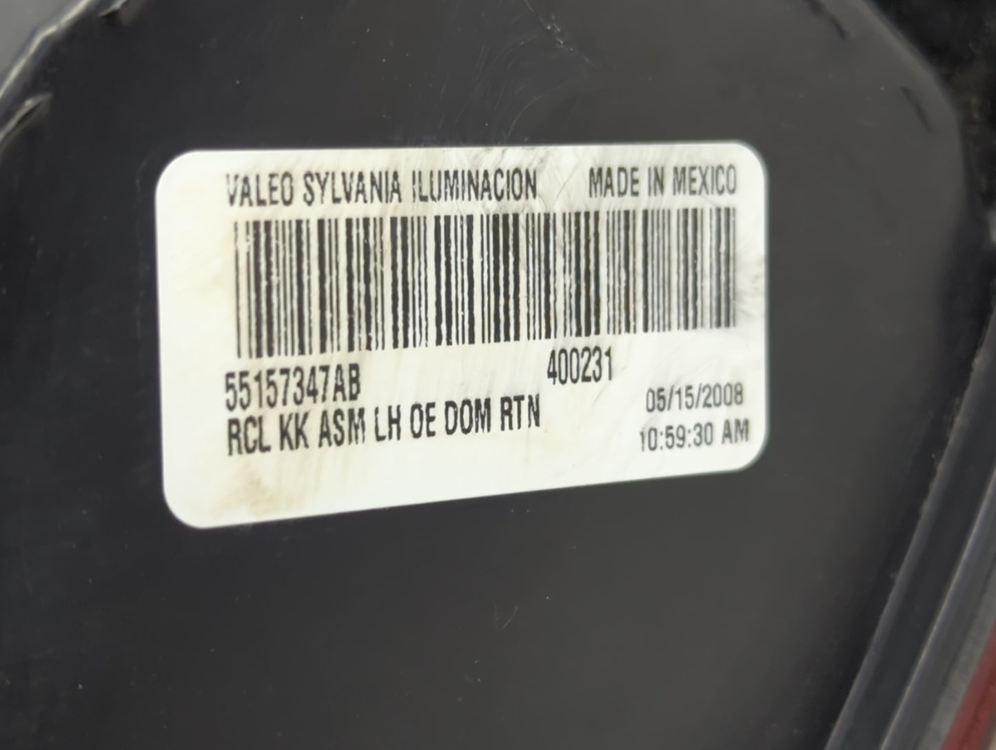 2008-2012 Jeep Liberty Tail Light Assembly Driver Left OEM P/N:55157347AB Fits Fits 2008 2009 2010 2011 2012 OEM Used Auto P