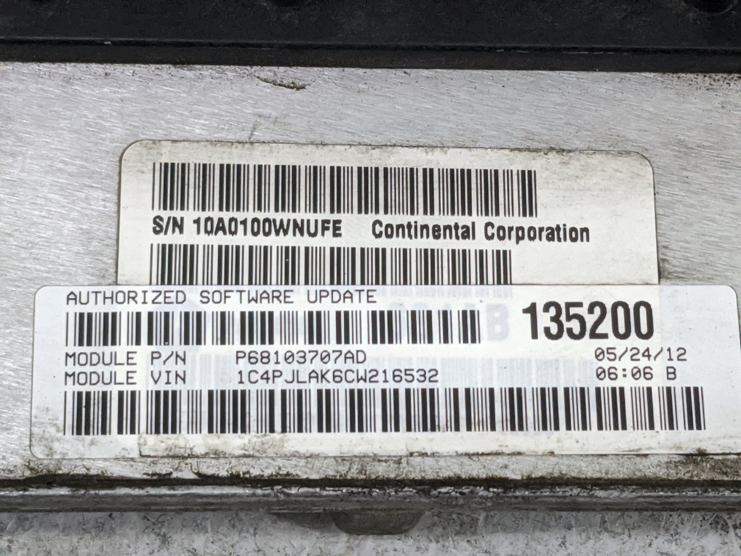 2012 Jeep Liberty PCM Engine Control Computer ECU ECM PCU OEM P/N:P68103707AD Fits OEM Used Auto Parts - Oemusedautoparts1.c