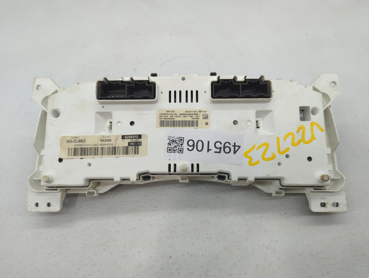 2011-2012 Jeep Patriot Instrument Cluster Speedometer Gauges P/N:68080401AE, 68080402AE, CR-0035-304-M0-CE Fits Fits 2011 20