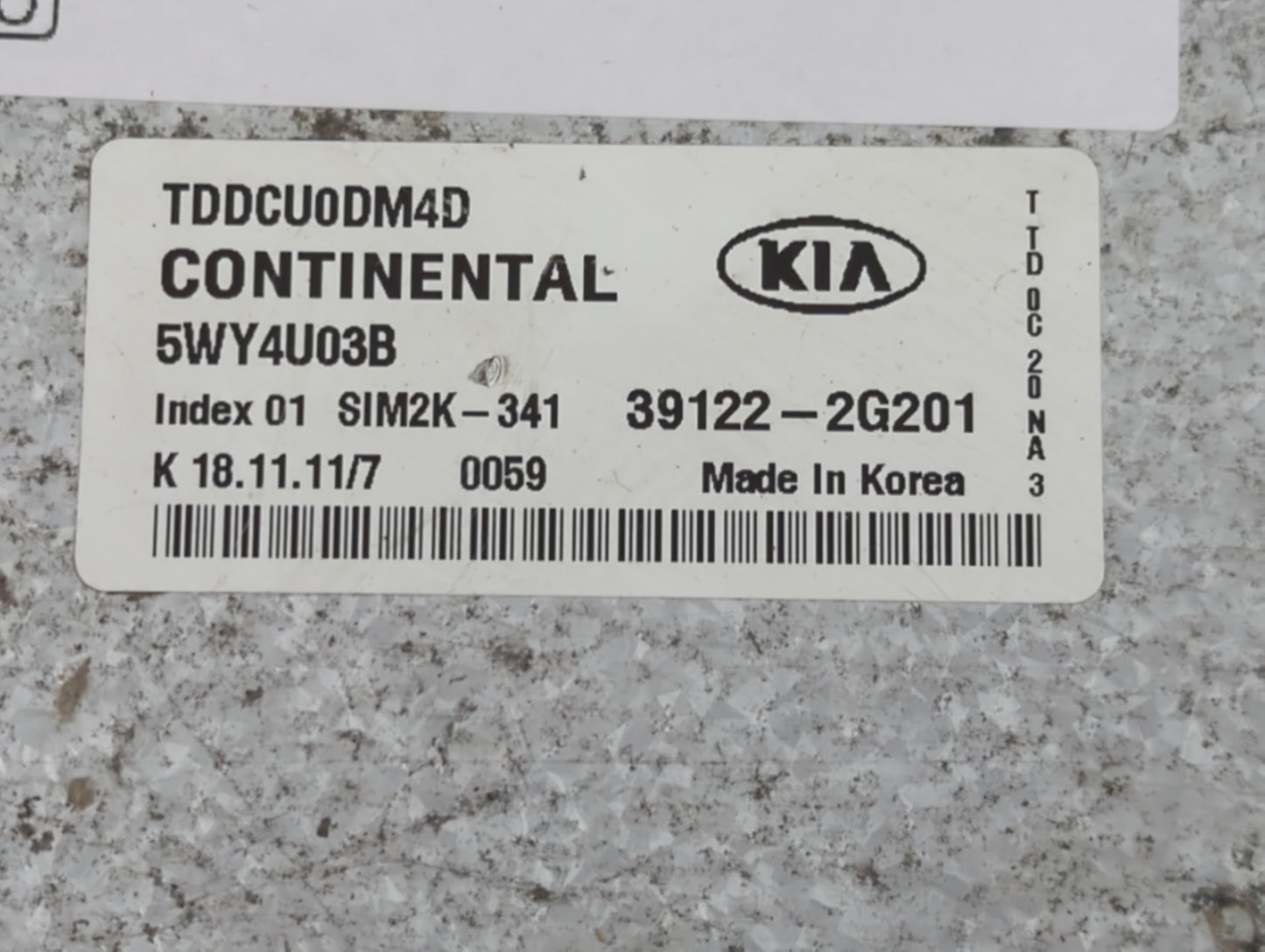2011-2013 Kia Forte PCM Engine Control Computer ECU ECM PCU OEM P/N:39122-2G201 Fits Fits 2011 2012 2013 OEM Used Auto Parts