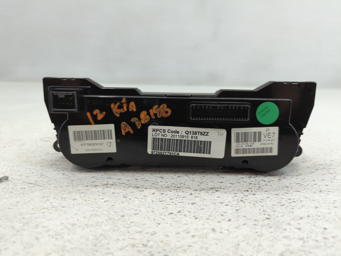 2011-2013 Kia Optima Climate Control Module Temperature AC/Heater Replacement P/N:97250-2T791 Q138T9ZZ Fits Fits 2011 2012 2