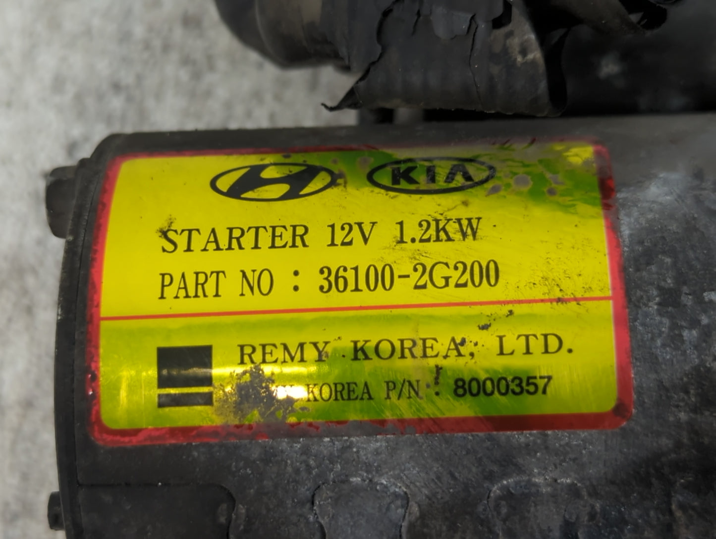 2012-2014 Kia Optima Car Starter Motor Solenoid OEM P/N:36100-2G200 Fits Fits 2008 2009 2010 2011 2012 2013 2014 OEM Used Au