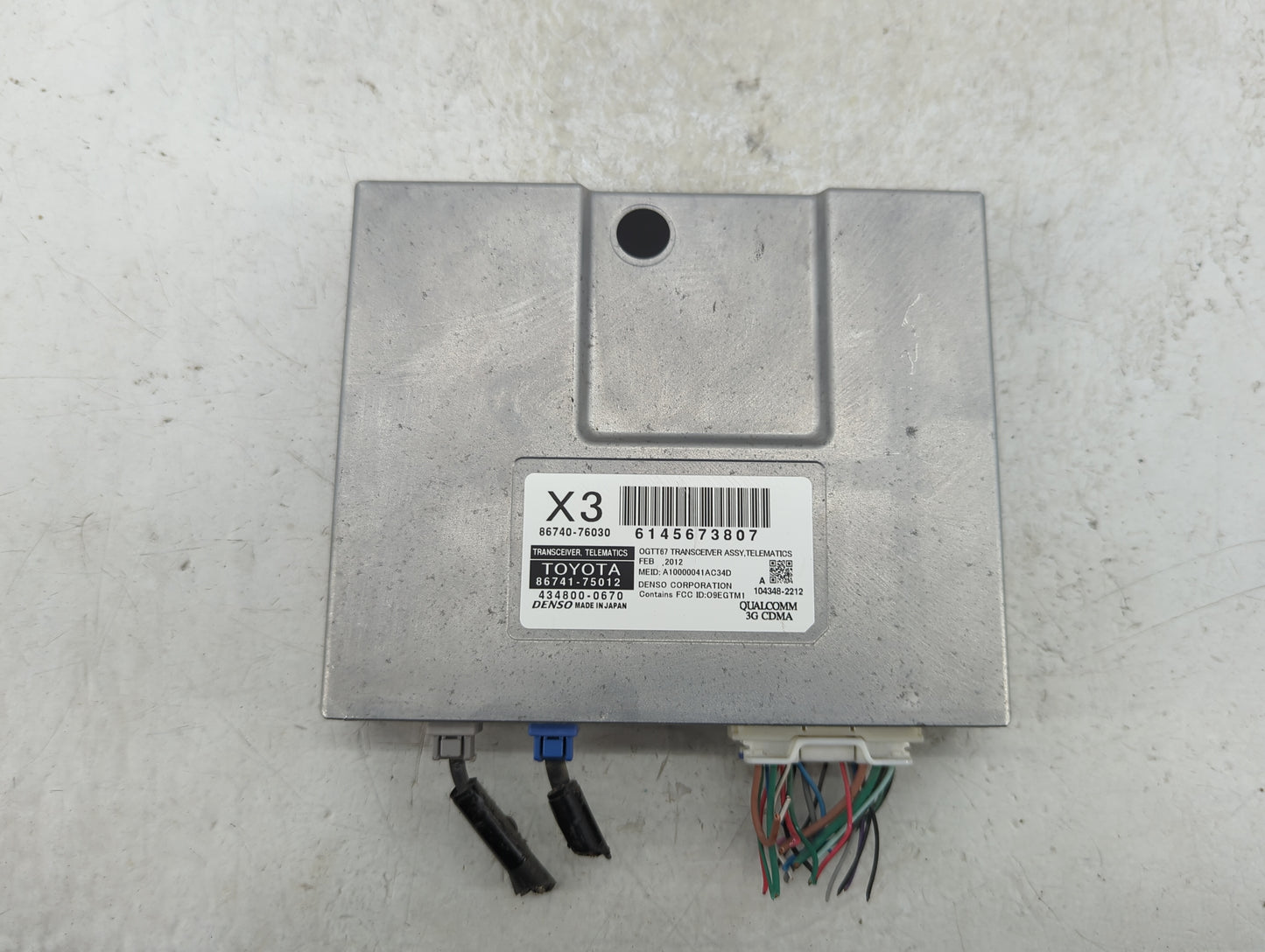2012-2012 Lexus Ct200h Telematics Control Module 86740-76030|86741-75012 - Oemusedautoparts1.com