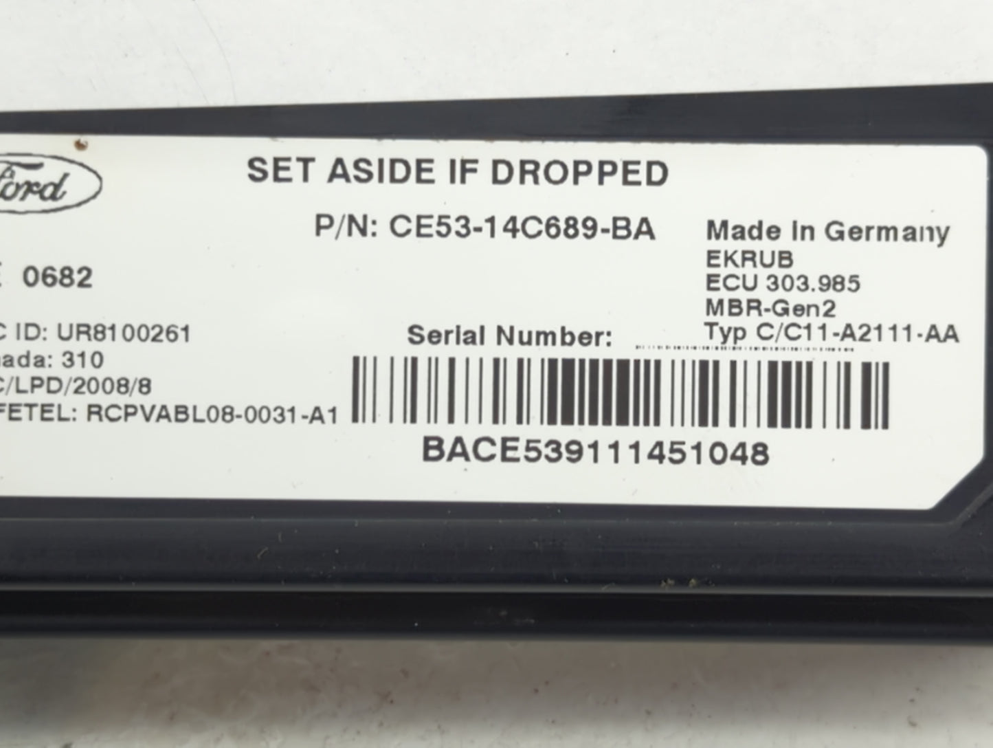 2010-2012 Lincoln Mkz Chassis Control Module Ccm Bcm Body Control - Oemusedautoparts1.com