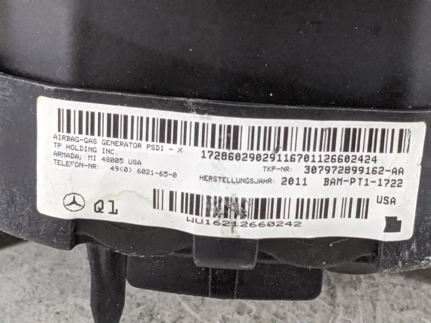 2012-2013 Mercedes-benz C250 Air Bag Driver Left Steering Wheel Mounted 1477479 - Oemusedautoparts1.com