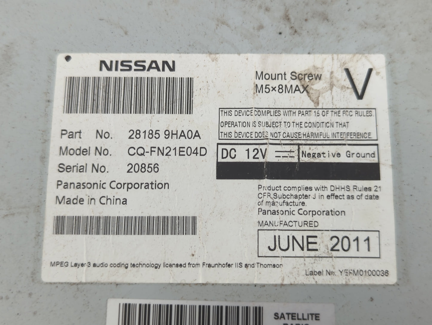 2010-2013 Nissan Altima Am Fm Cd Player Radio Receiver - Oemusedautoparts1.com