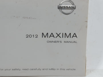 2012 Nissan Maxima Owners Manual Book Guide OEM Used Auto Parts