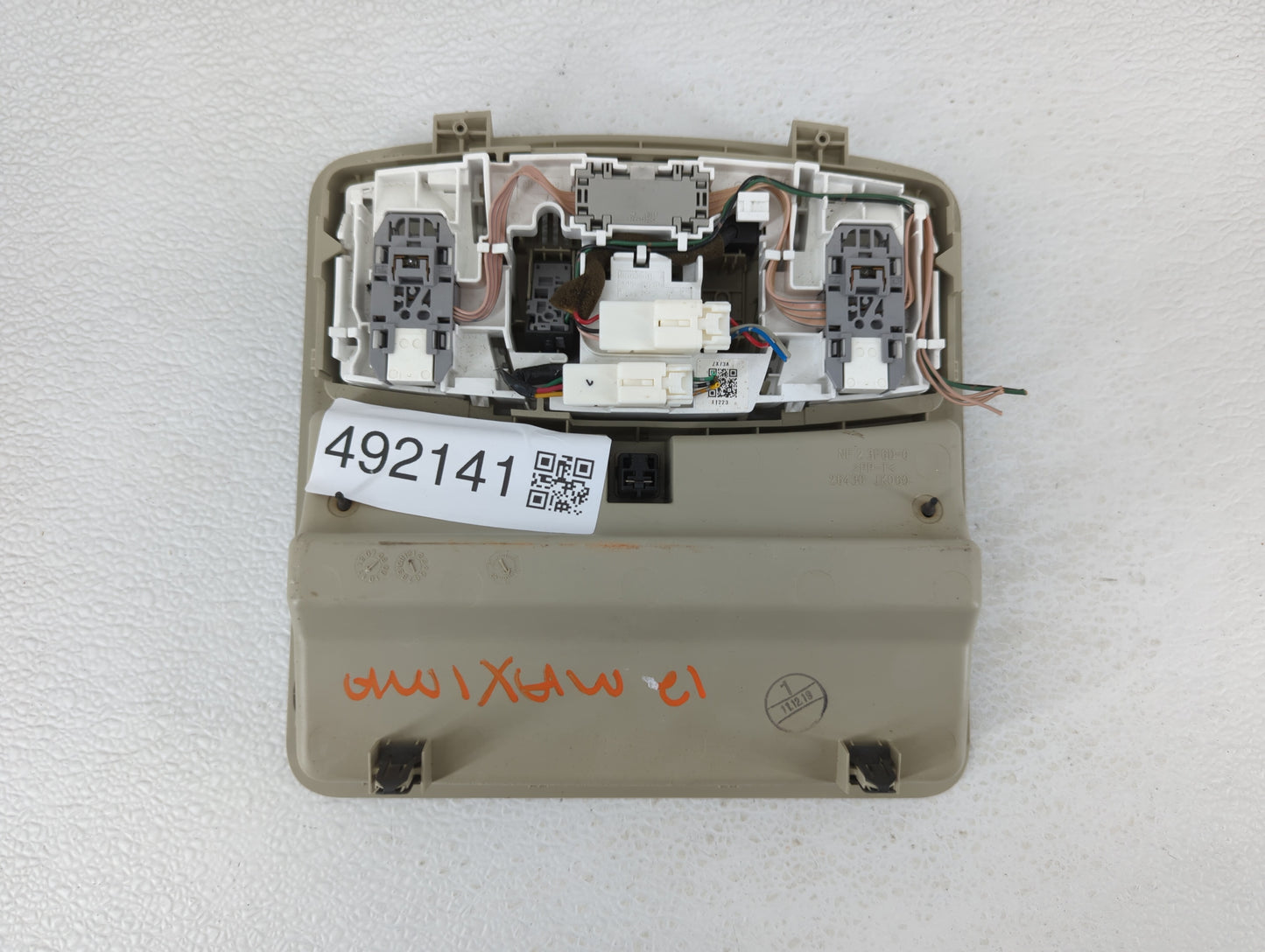 2012 Nissan Maxima Overhead Roof Console Beige - Oemusedautoparts1.com