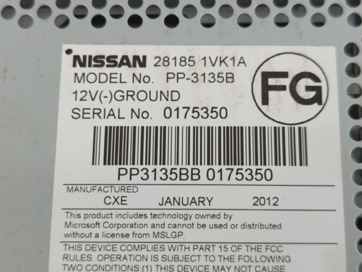 2011-2015 Nissan Rogue Am Fm Cd Player Radio Receiver - Oemusedautoparts1.com