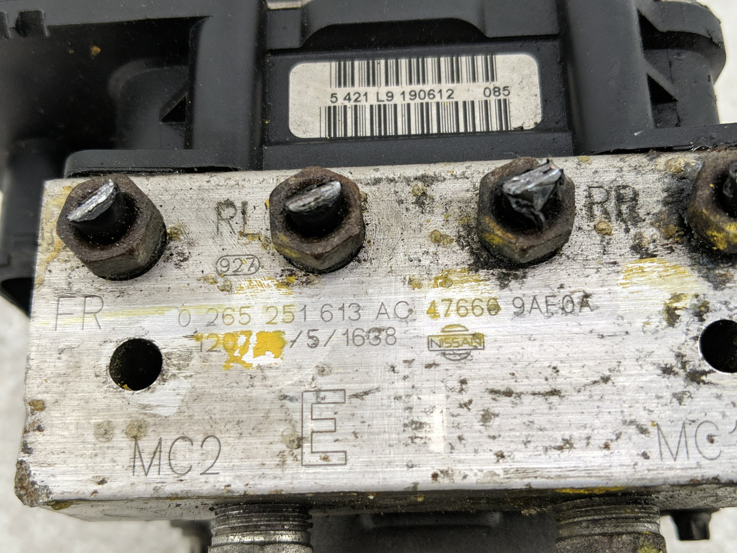 2012 Nissan Sentra ABS Pump Control Module Replacement P/N:47660 9AF0A 0 265 251 613 Fits OEM Used Auto Parts - Oemusedautop
