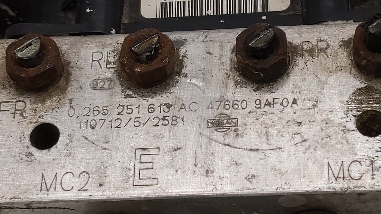 2012 Nissan Sentra ABS Pump Control Module Replacement P/N:0 265 25 613 0 265 951 641, 47660 9AP0A, 47660 9AF0A, 58620-4R001