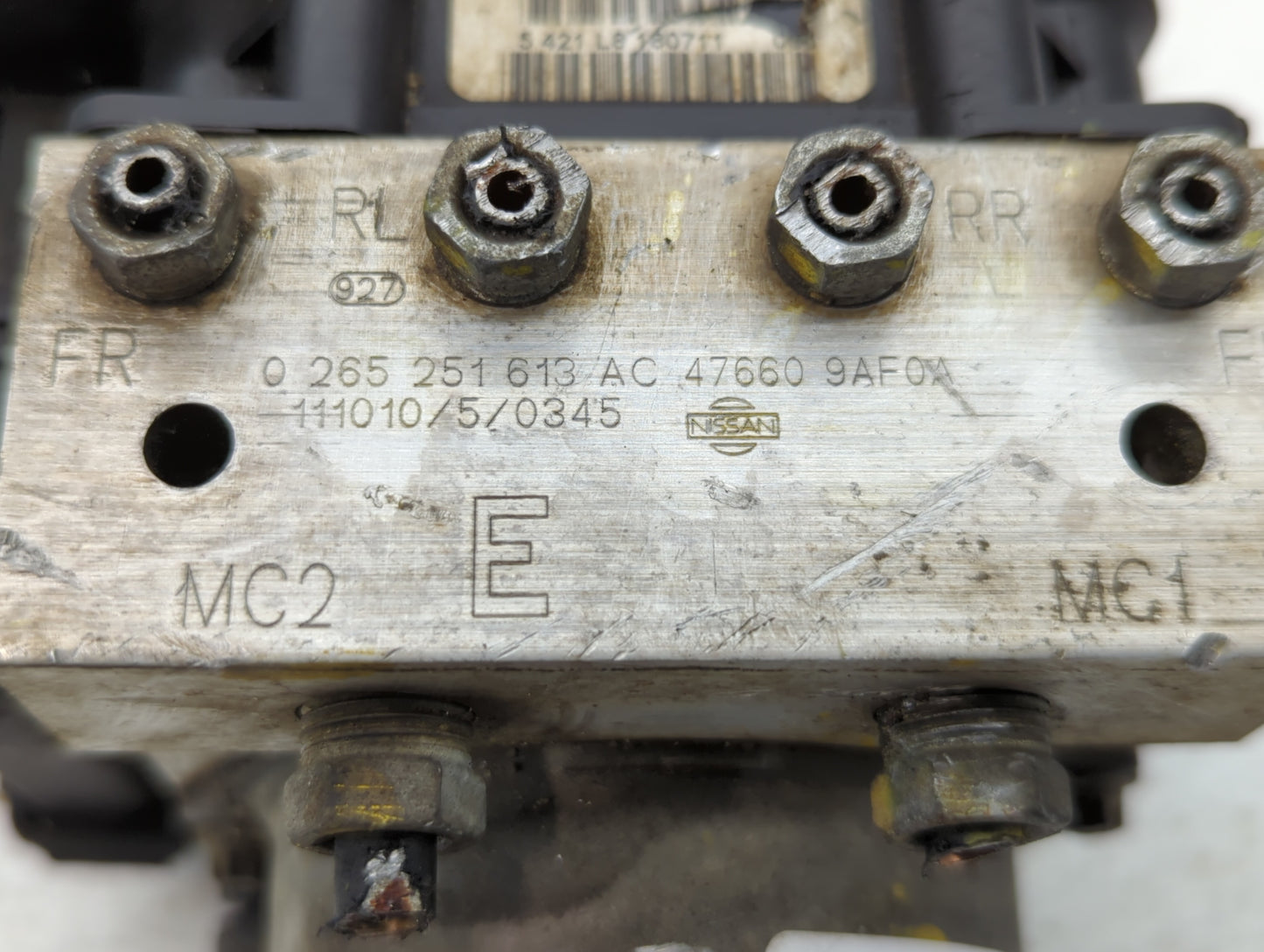 2012 Nissan Sentra ABS Pump Control Module Replacement P/N:47660 9AF0A Fits OEM Used Auto Parts - Oemusedautoparts1.com
