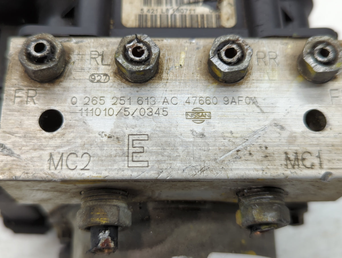 2012 Nissan Sentra Anti-Lock Brake ABS Pump Module Actuator OEM P/N:47660 9AF0A Fits OEM Used Auto Parts - Oemusedautoparts1