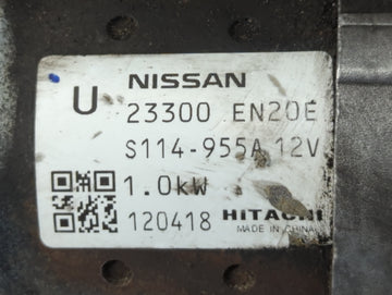 2010-2012 Nissan Versa Car Starter Motor Solenoid OEM P/N:S114-955A 23300 EN20E Fits Fits 2010 2011 2012 2013 OEM Used Auto Parts