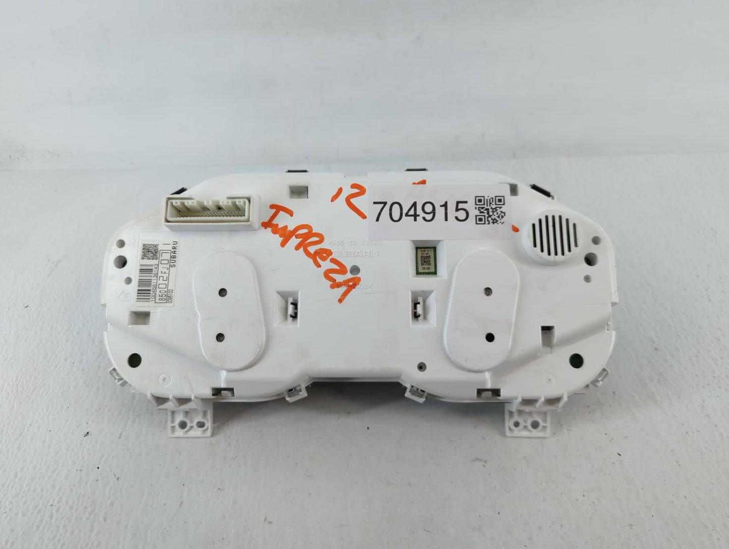 2012 Subaru Impreza Instrument Cluster Speedometer Gauges P/N:85002FJ07 Fits OEM Used Auto Parts - Oemusedautoparts1.com