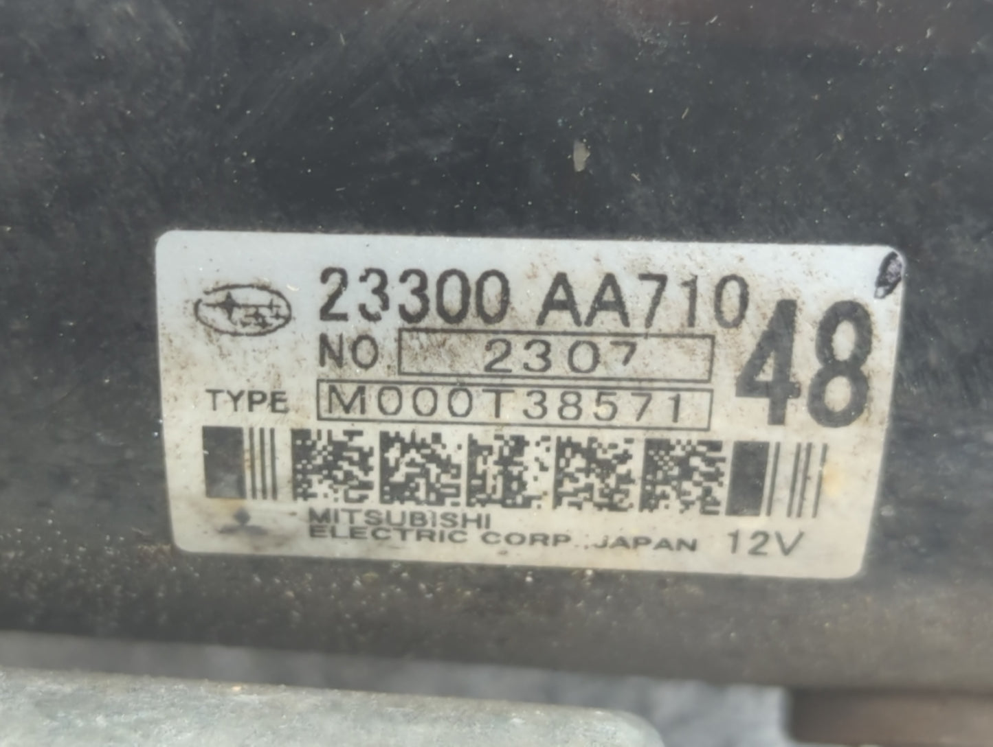 2012-2016 Subaru Impreza Car Starter Motor Solenoid OEM P/N:M000T38571 23300 AA710 Fits OEM Used Auto Parts - Oemusedautopar