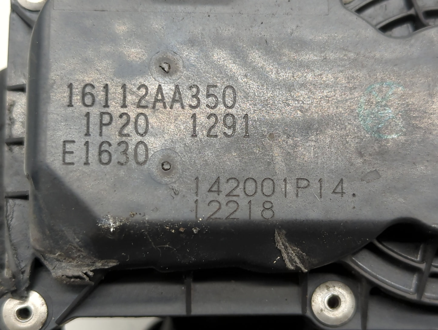 2010-2012 Subaru Legacy Throttle Body P/N:16112AA350 Fits Fits 2010 2011 2012 OEM Used Auto Parts - Oemusedautoparts1.com