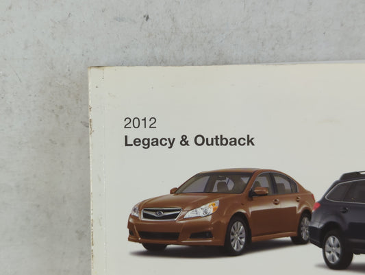 2012 Subaru Legacy Owners Manual Book Guide P/N:A2420BE-A OEM Used Auto Parts