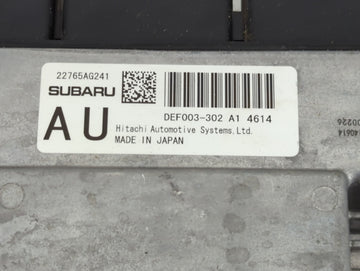 2012 Subaru Wrx PCM Engine Control Computer ECU ECM PCU OEM P/N:DEF003-302 A1 Fits OEM Used Auto Parts