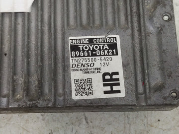 2012-2014 Toyota Camry PCM Engine Control Computer ECU ECM PCU OEM P/N:TN275500-5420 89661-06K21 Fits Fits 2012 2013 2014 OEM Used Auto Parts