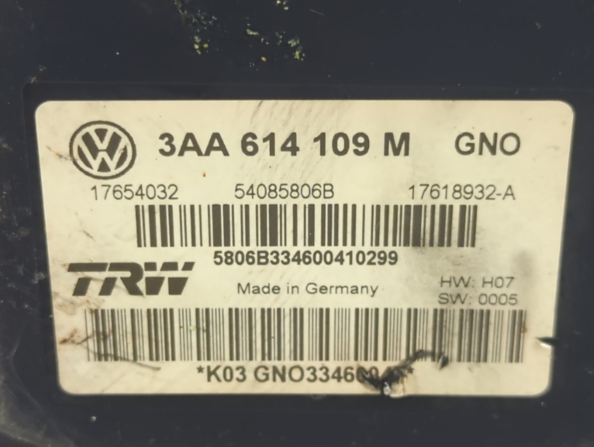 2011-2012 Volkswagen Cc Anti-Lock Brake ABS Pump Module Actuator OEM P/N:3AA 614 109 M 3AA 614 109 AB Fits Fits 2011 2012 OE