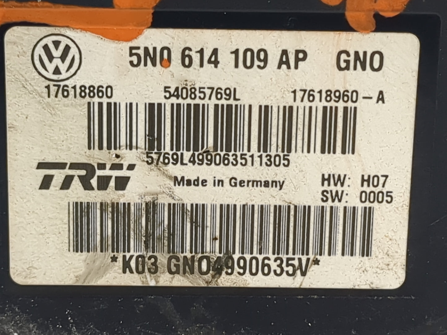 2012 Volkswagen Tiguan ABS Pump Control Module Replacement P/N:5N0614109AP 17618860, 54085769L, 17618960-A Fits OEM Used Aut