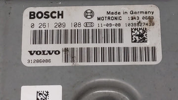 2012 Volvo S60 PCM Engine Control Computer ECU ECM PCU OEM P/N:0 261 209 108 31286086, 1343 0003 Fits OEM Used Auto Parts