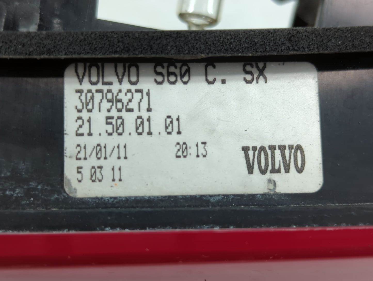 2013 Volvo V60 Tail Light Assembly Driver Left OEM P/N:30796271 Fits Fits 2011 2012 2014 2015 2016 2017 2018 OEM Used Auto P