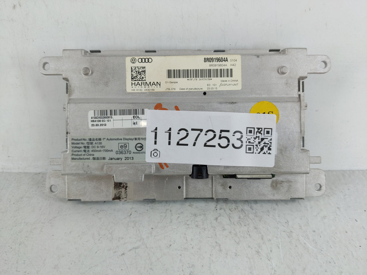 2013-2016 Audi A4 Information Radio Display Screen 1127253 - Oemusedautoparts1.com