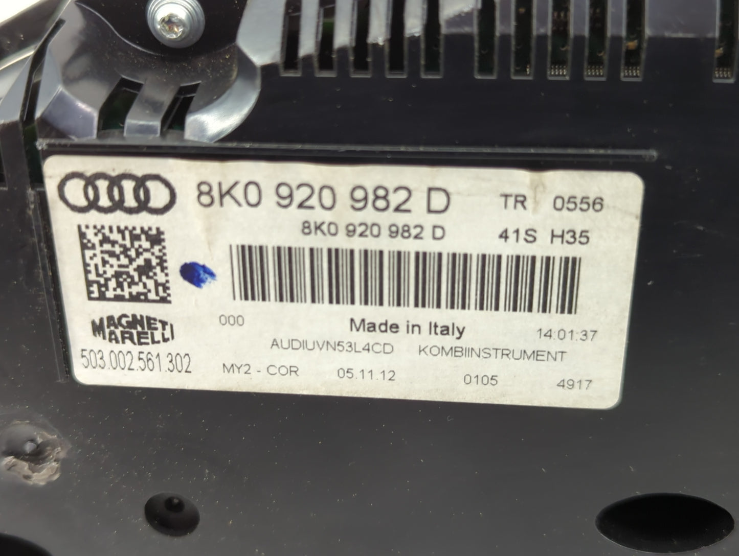 2013-2016 Audi A4 Instrument Cluster Speedometer Gauges P/N:8K0920982D 503002561302 Miles:137K Fits Fits 2013 2014 2015 2016