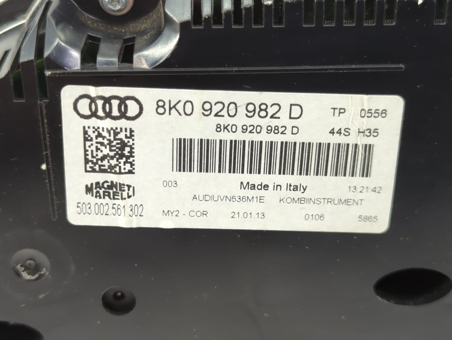 2013 Audi A4 Instrument Cluster Speedometer Gauges P/N:8K0920982D Miles:130K Fits OEM Used Auto Parts - Oemusedautoparts1.co