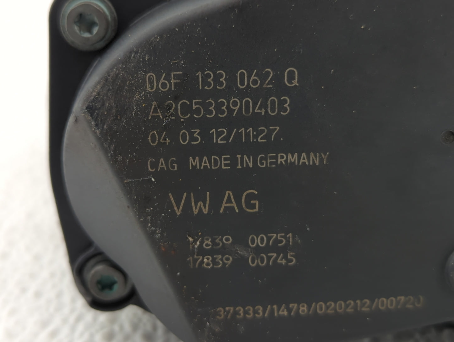 2005-2016 Audi A4 Throttle Body P/N:06F 133 062 T 06F 133 062 Q Fits OEM Used Auto Parts - Oemusedautoparts1.com