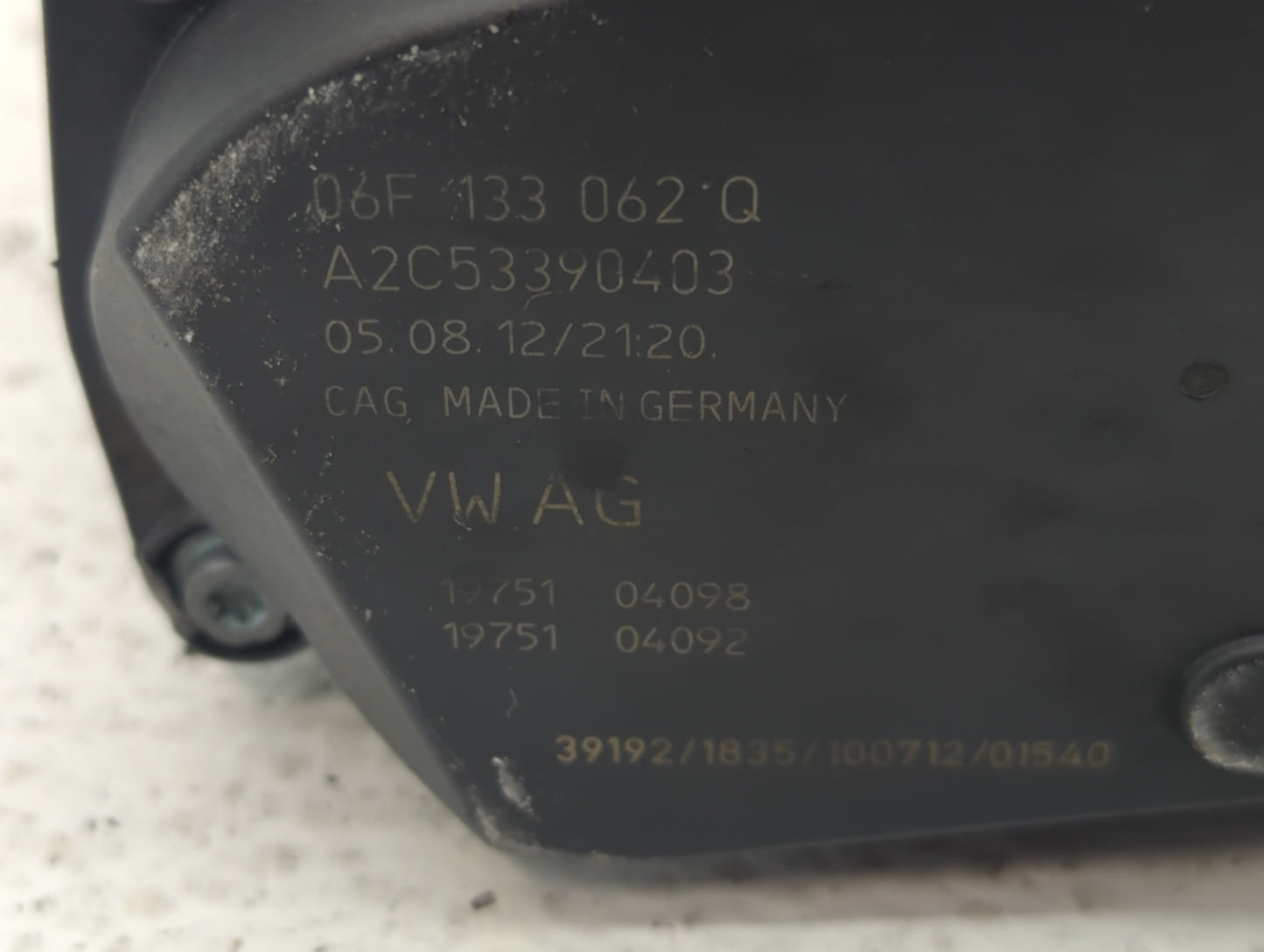 2005-2016 Audi A4 Throttle Body P/N:06F 133 062 T 06F 133 062 Q Fits OEM Used Auto Parts - Oemusedautoparts1.com