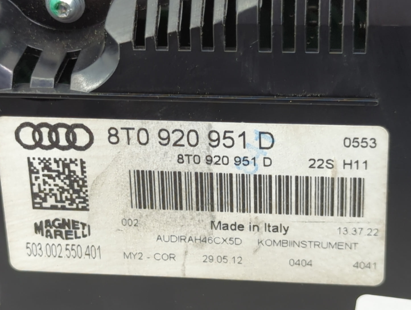 2013 Audi A5 Instrument Cluster Speedometer Gauges P/N:8T0920951D 503002550401 Miles:101K Fits OEM Used Auto Parts - Oemused
