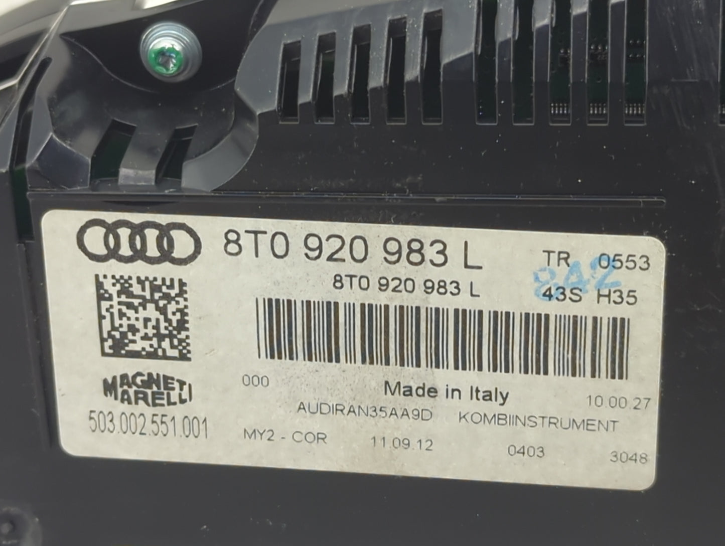 2013 Audi A5 Instrument Cluster Speedometer Gauges P/N:8T0920983L 503002551001 Miles:71K Fits OEM Used Auto Parts - Oemuseda