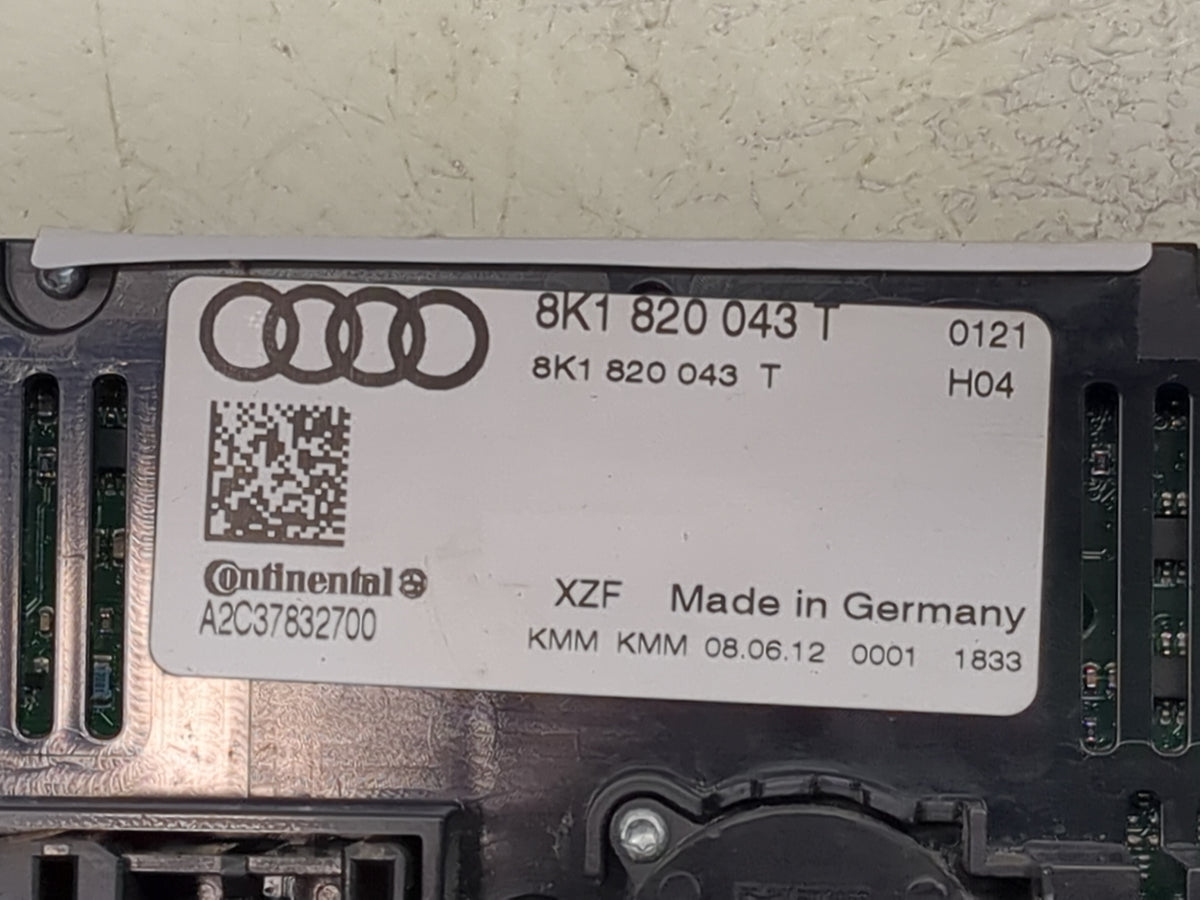2010-2013 Audi A5 Climate Control Module Temperature AC/Heater Replacement P/N:8K1820043T A2C37832700 Fits OEM Used Auto Par