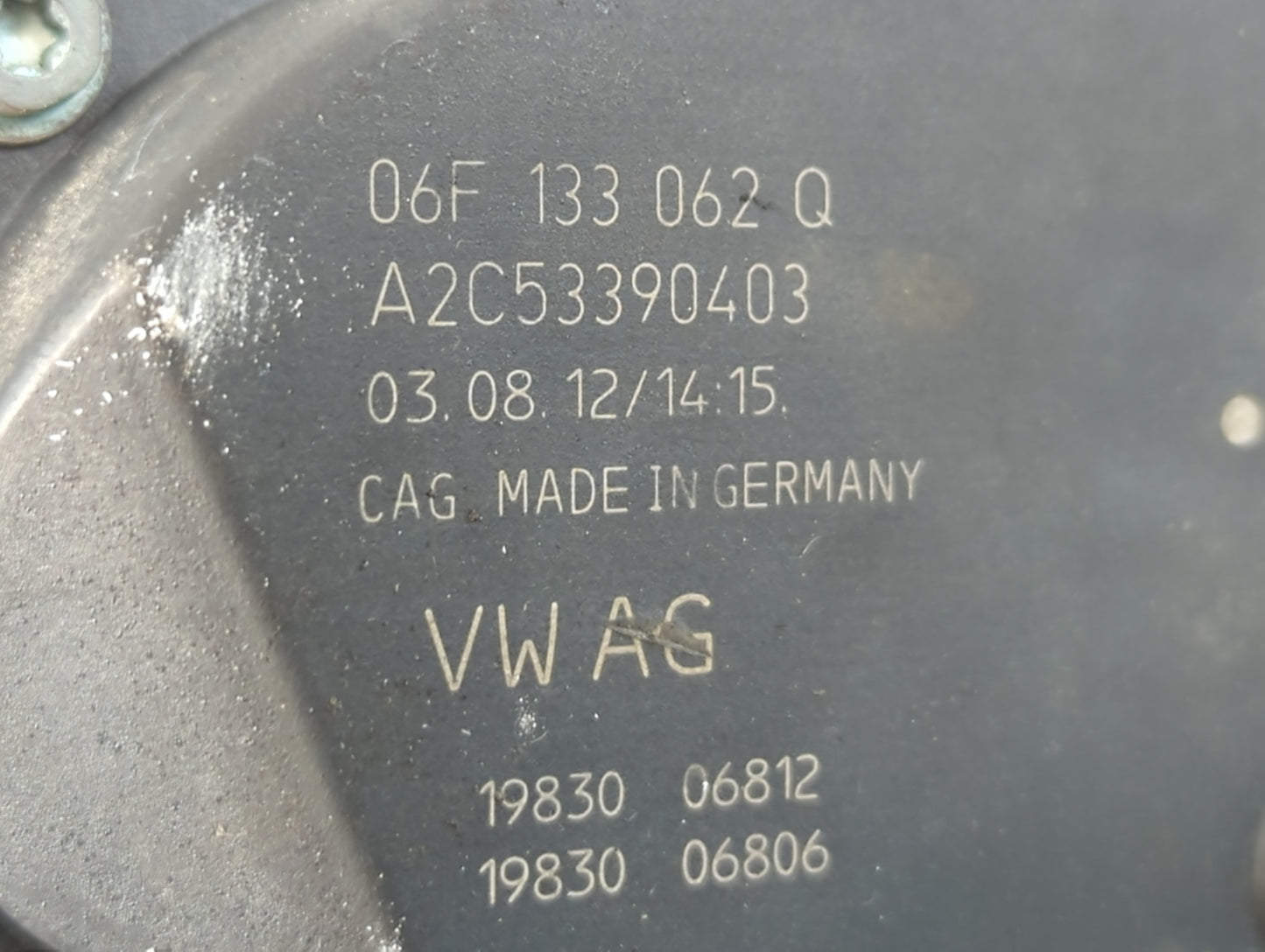 2010-2017 Audi A5 Throttle Body P/N:A2C53390403 06F 133 062 Q Fits OEM Used Auto Parts - Oemusedautoparts1.com